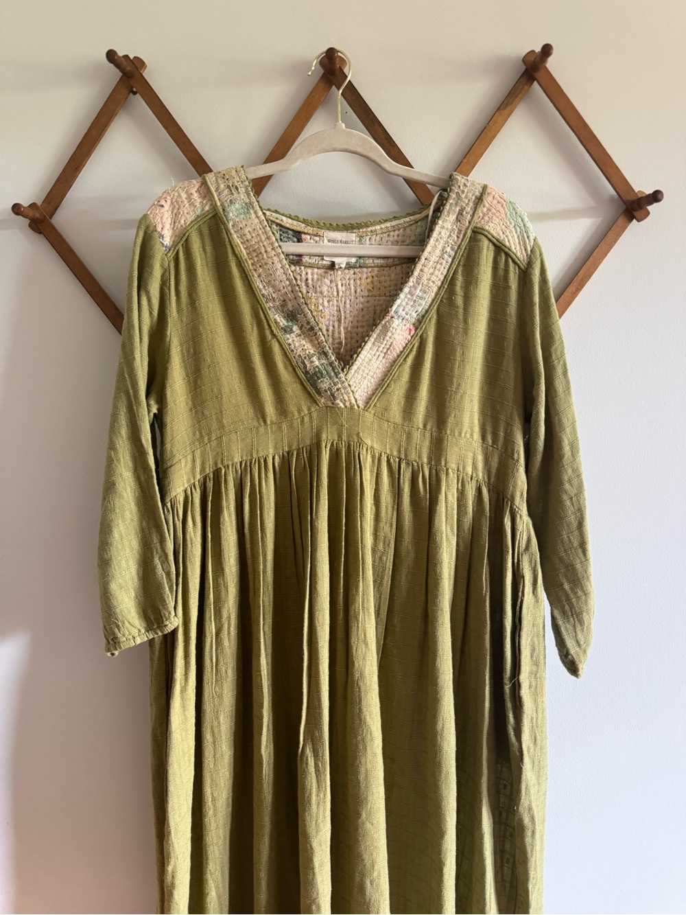 100% Cotton Boho Long Sleeve Maxi Dress